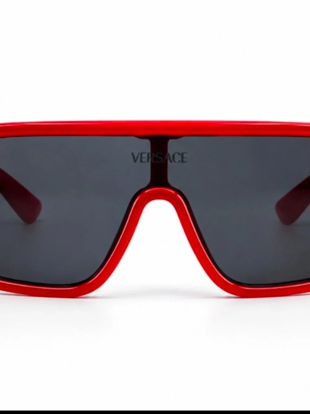 Versace VE4439 5388/87 Red Shield Oversized Sunglasses Women's 145 w/ Case